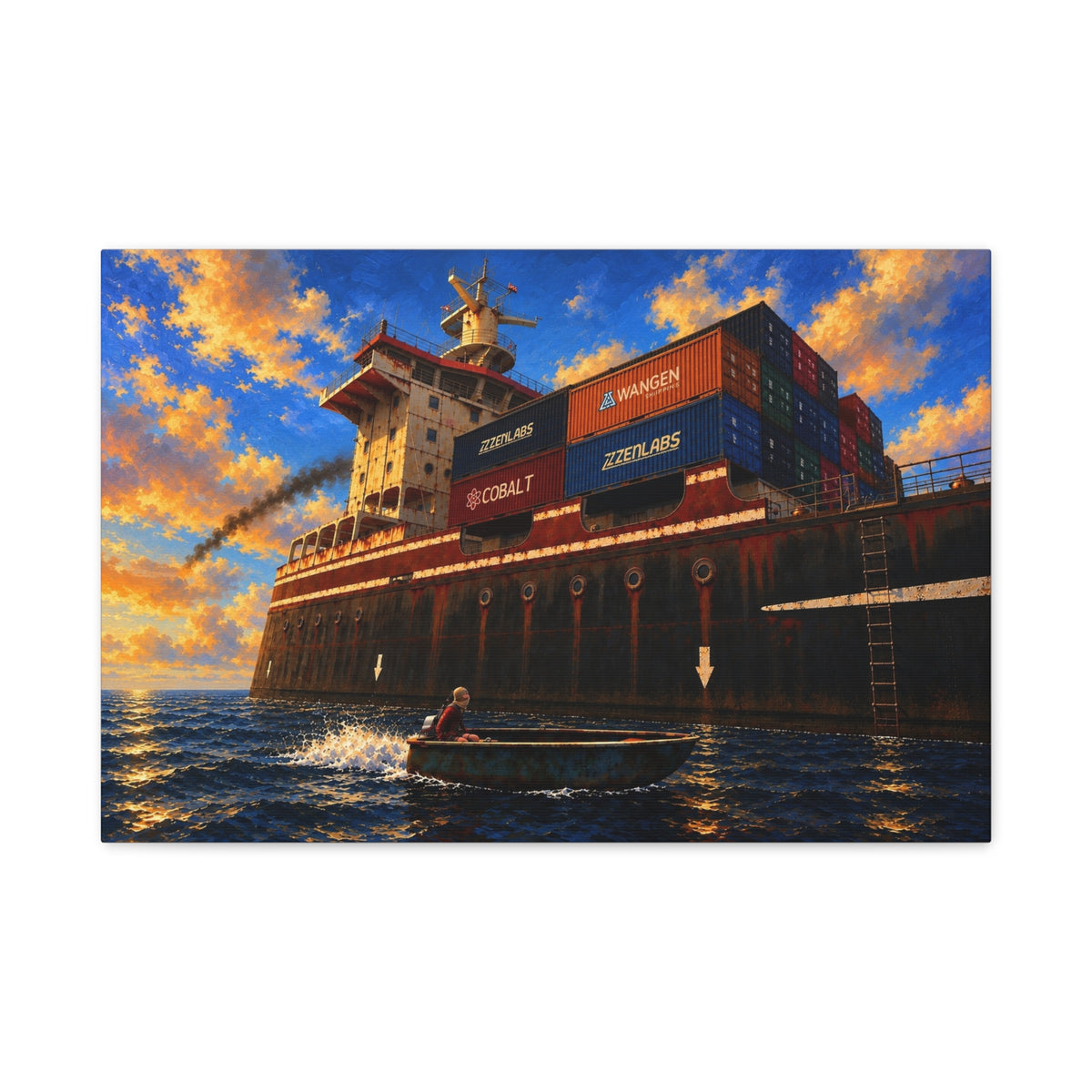 Rust Cargo Ship - Canvas