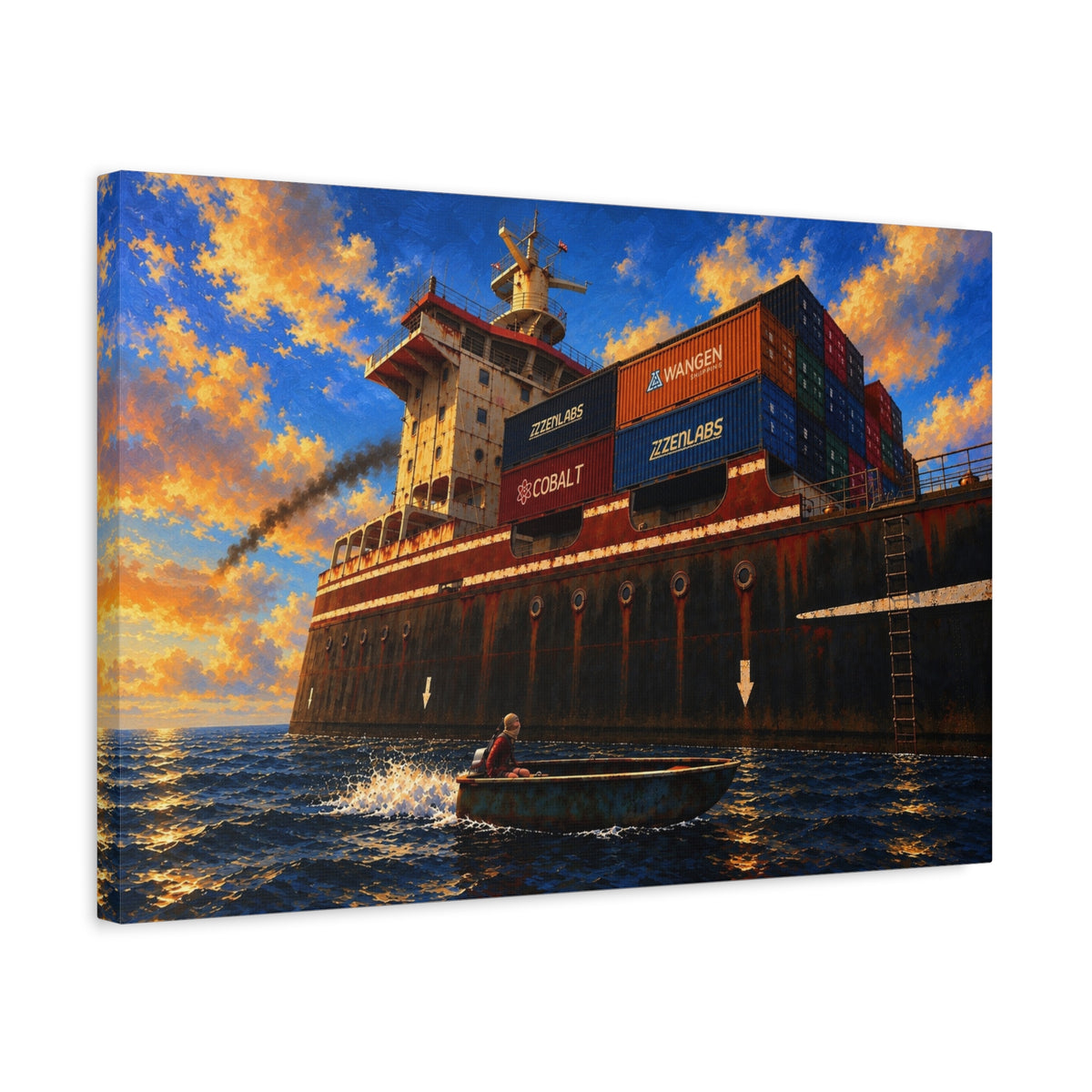 Rust Cargo Ship - Canvas